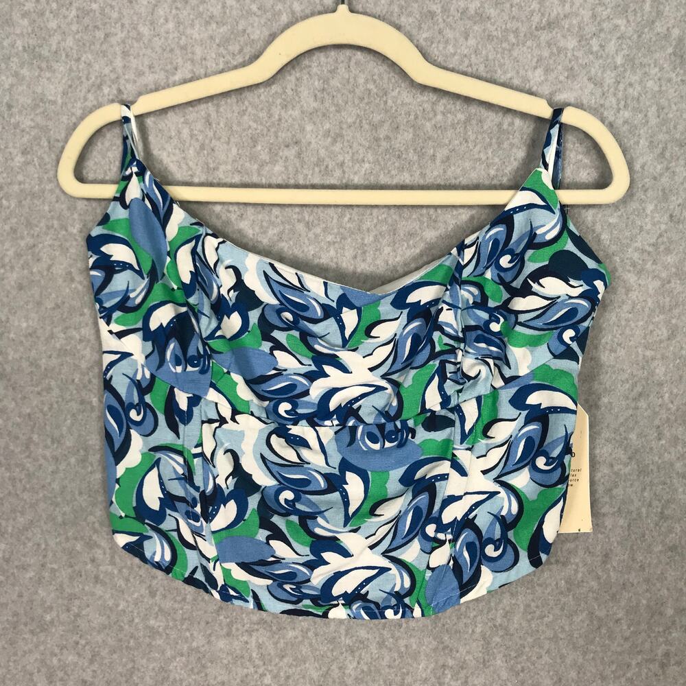 Midnight Sky‎ Crop Top XL Tank Corset Linen Coconut Girl Festival Beach Summer